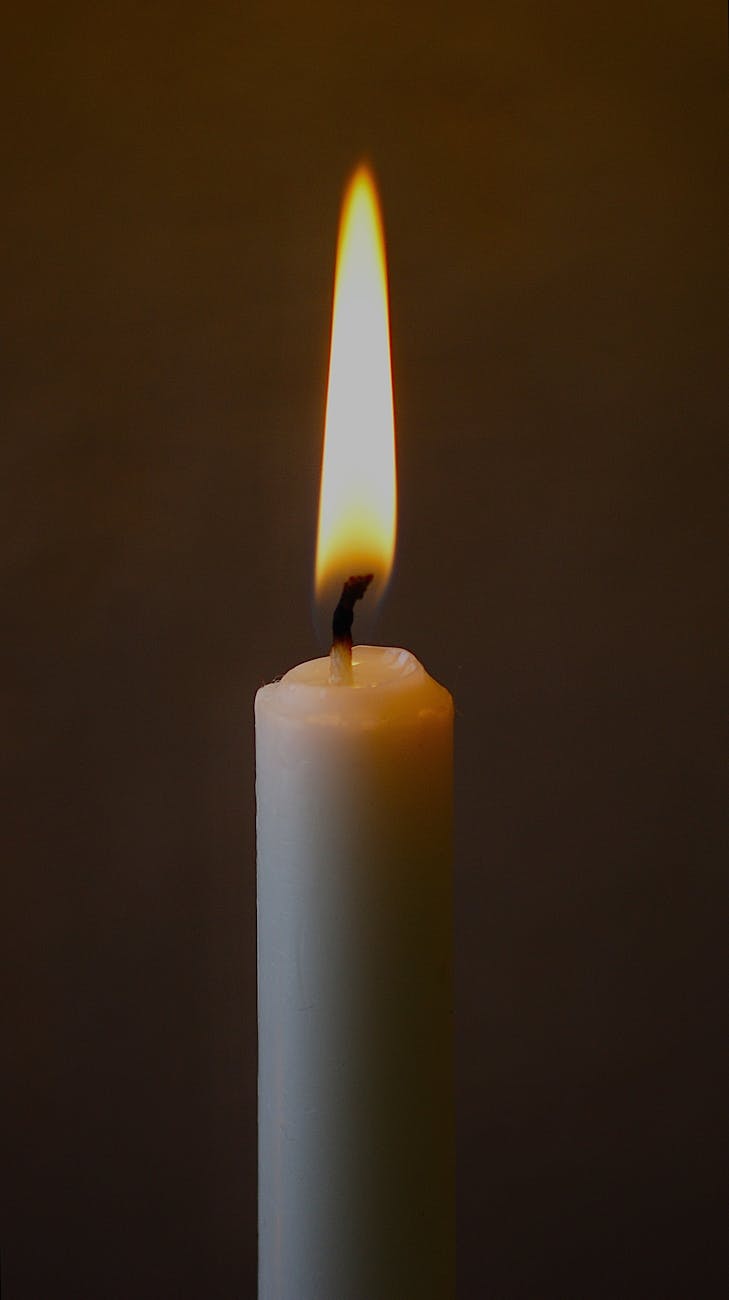 burning white candle